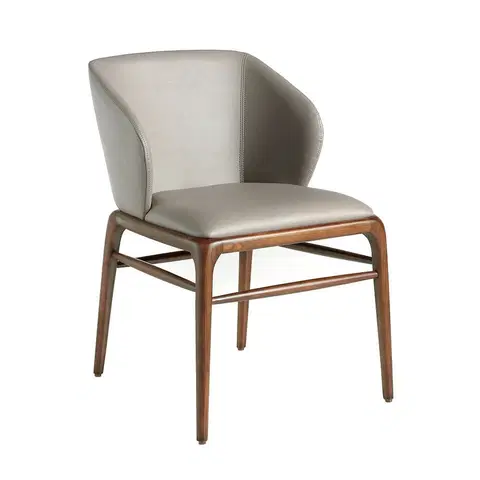 Luxusní jídelní židle Estila Kožená jídelní židle Forma Moderna z eko-kůže norková 76cm