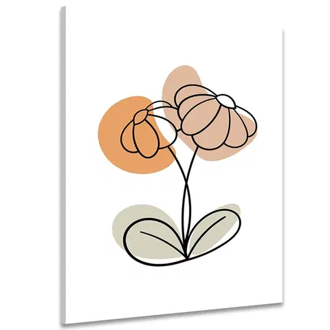 Obrazy květů Obraz minimalistický květ na bílém pozadí No1