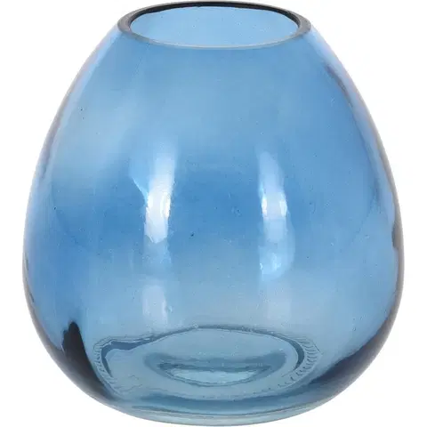 Vázy skleněné Skleněná váza Adda, modrá, 11 x 10,5 cm