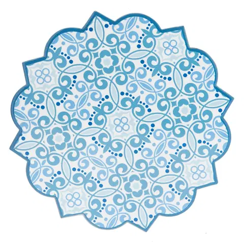 Prkénka a krájecí desky Modrá keramicko-korková podložka pod nádobí Ornament - 20*20 cm Clayre & Eef 6CE0978