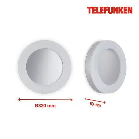 Venkovní nástěnná svítidla Telefunken Telefunken Rixi LED venkovní nástěnné světlo, bílá