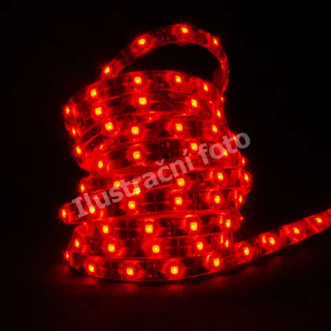 LED pásky 12V Schmachtl McLED LED pásek SMD3528 červená, DC12V, IP54, 10mm, bílý PCB pásek, 120 led/metr 121.232.10.0