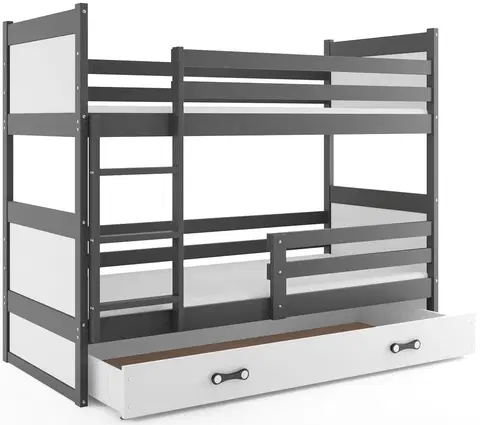 Postele BMS Dětská patrová postel RICO | šedá 80 x 160 cm Barva: Bílá