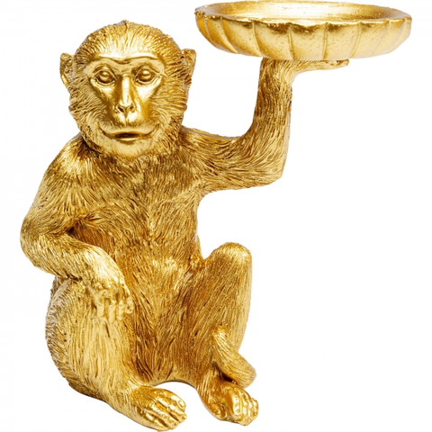 Sošky exotických zvířat KARE Design Soška Opice s podnosem 11cm