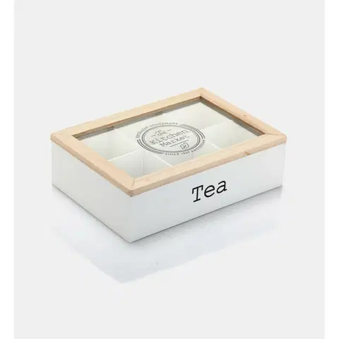 Příslušenství pro přípravu čaje a kávy EH Box na čajové sáčky Tea, 6 přihrádek, bílá