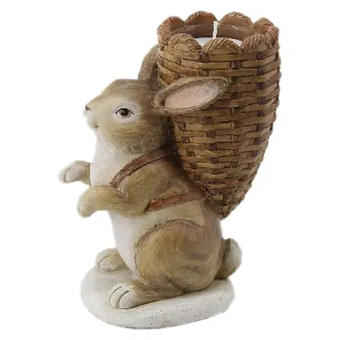 Velikonoční dekorace Velikonoční svícen v designu králíka s nůší - 11*7*14 cm Clayre & Eef 6PR3137