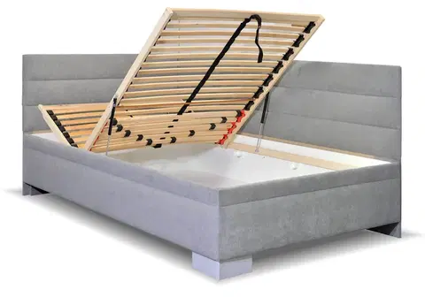 s úložným prostorem Rohová čalouněná postel Niobe, s úložným prostorem, 120x200 cm