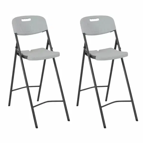 Zahradní křesla a židle Skládací barové židle 2 ks bílá / černá