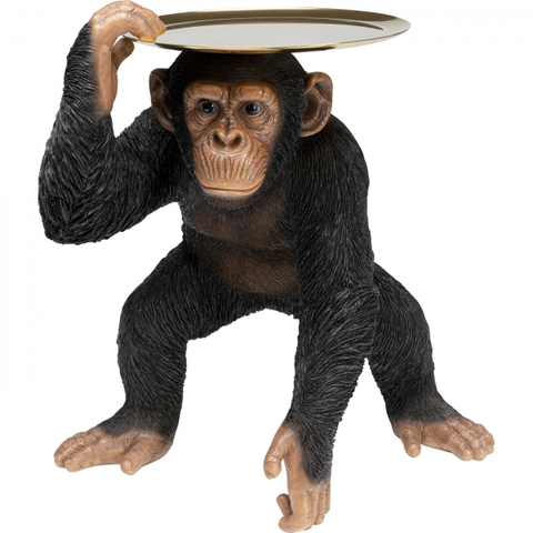 Sošky exotických zvířat KARE Design Soška Šimpanz s podnosem - černá, 52cm