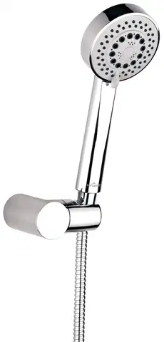 Sprchy a sprchové panely CERSANIT Sprchová souprava s bodovým držákem LANO, 5 funkční, průměr ruční sprchy 8,5cm, kovová hadice dlouhá 150cm, s bodovým držákem a montážní sadou S951-022