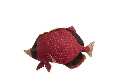 Dekorační polštáře Červený polštář Fish Dory - 62*15*33cm J-Line by Jolipa 94375