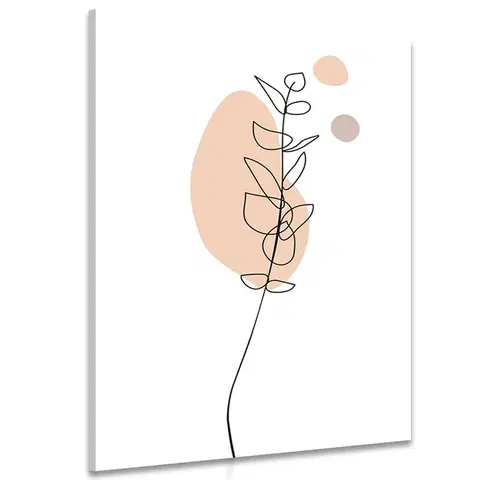 Obrazy abstraktní tvary Obraz minimalistický list na bílém pozadí No3