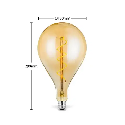 Stmívatelné LED žárovky Lucande Lucande LED žárovka E27 A160 4W 2700K jantar