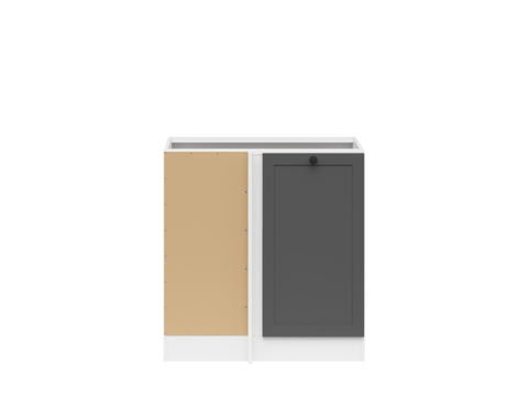 Kuchyňské linky JAMISON, skříňka dolní rohová 100 cm bez pracovní desky, levá, bílá/grafit