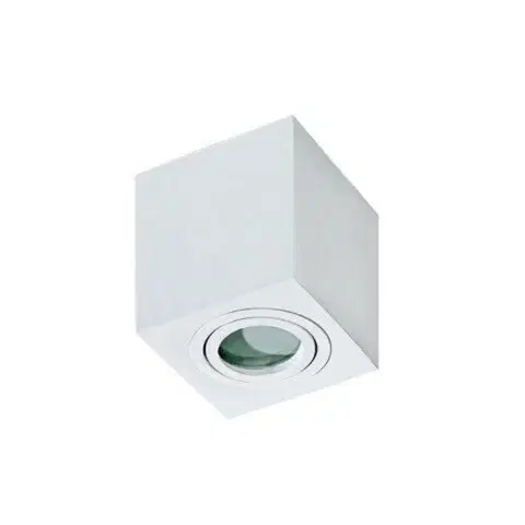 Moderní venkovní stropní svítidla Stropní bodové přisazené svítidlo AZzardo Brant Square IP44 white AZ2822 GU10 1x50W IP44 9cm hranaté bílé