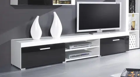 TV stolky Artcam TV stolek SAMBA bílý s černým leskem| reg. 8