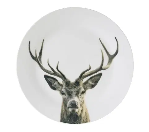 Talíře Porcelánový dezertní talířek s jelenem Red Deer - Ø19*2cm Mars & More SCBOEH
