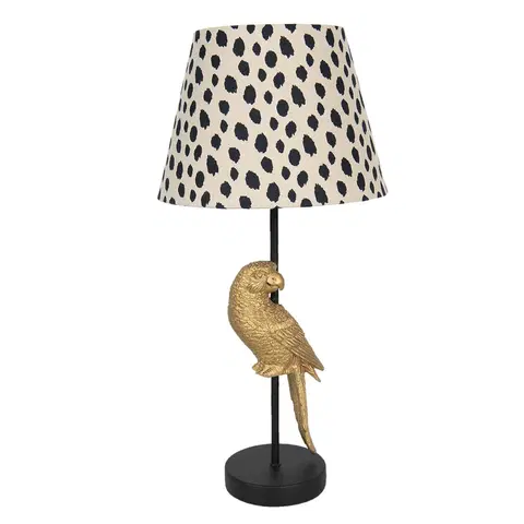 Lampy Stolní lampa s dekorací zlatého papouška – Ø 25*51 cm / E27 Clayre & Eef 6LMC0032