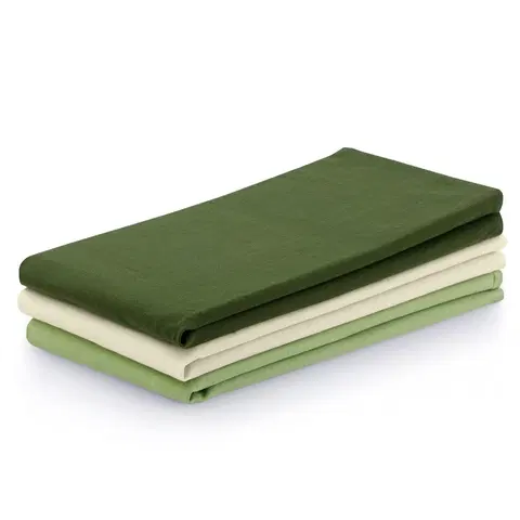 Utěrky AmeliaHome Sada kuchyňských ručníků Letty Plain - 3 ks zelená, velikost 50x70