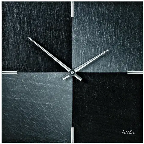 Hodiny AMS 9520 designové nástěnné břidlicové hodiny, 30 x 30 cm