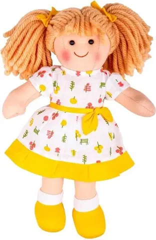 Panenky Bigjigs Toys Látková panenka ZOE 28 cm žluto-bílá