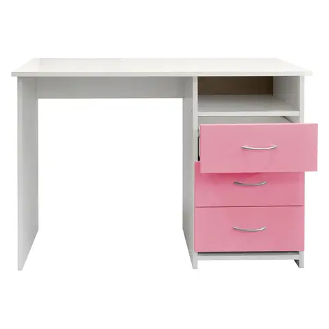 Psací a PC stoly Psací stůl 44 růžová/bílá