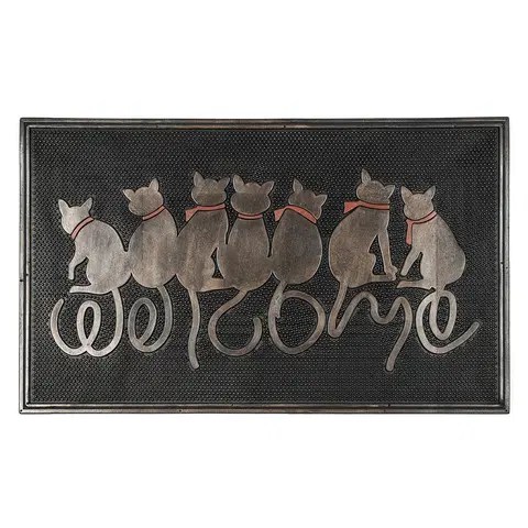 Koberce a koberečky BO-MA Trading Venkovní rohožka Sedící kočky, 45 x 75 cm