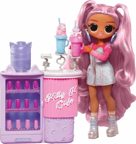Hračky panenky MGA - LOL Surprise! OMG Nehtové studio s panenkou - Kitty K Café