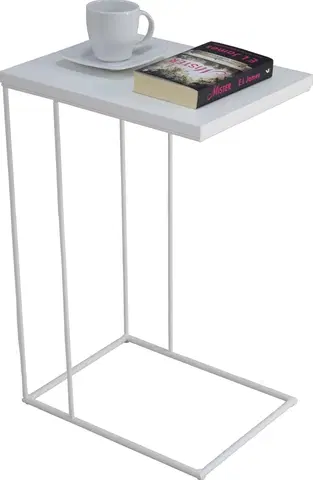 Barové stolky ArtAdrk Příruční stolek DRU | bílé nohy Barva: Bílá