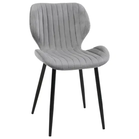 Židle Ak furniture Sametová čalouněná prošívaná židle Apas šedá