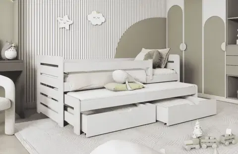 Postele Detská posteľ s prístelkou Tomasz II Provedení: Moření - Barva