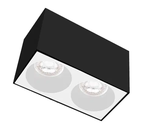 Moderní bodová svítidla CENTURY ESSENZA přisazené svítidlo SQ pro 2 GU10 černá/bílá