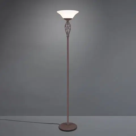 Stojací lampy Trio Lighting Stojací lampa Rustica s nožním vypínačem, rezavá
