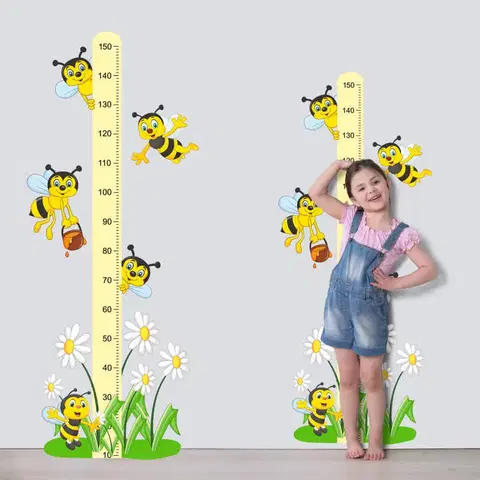 Samolepky na zeď Samolepky do dětského pokoje - Dětský metr se včelkami