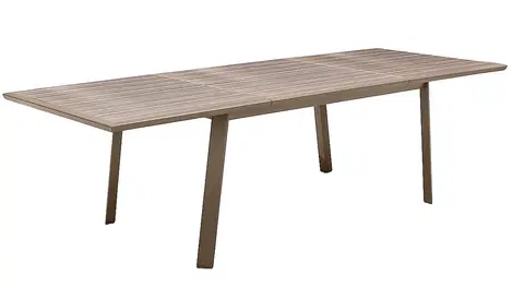 Zahradní stolky DEOKORK Hliníkový stůl ALORA 170/264x101 cm (šedo-hnědý)