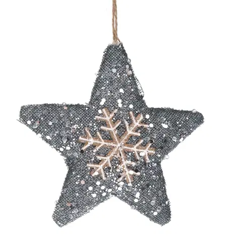 Vánoční dekorace Vánoční závěsná hvězda Miram, 13,5 x 13,5 cm