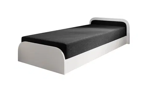 Postele Artelta Jednolůžková postel PARYS bílá | 80 x 190 cm Barva: Pravá / Sawana 14
