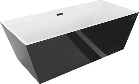 Sifony k pračkám MEXEN Lita vana volně stojící 170x75 cm, bílá/černá, černý sifon 52121707575-B
