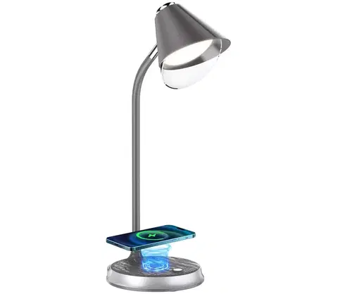 Lampy   08972L - LED Stmívatelná stolní lampa FINCH LED/9W/12/230V šedá/chrom 