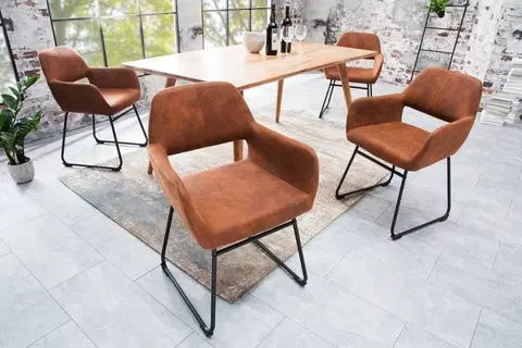 Luxusní jídelní židle Estila Designová židle Mustang hnědá