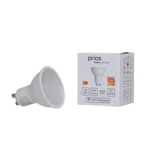 SmartHome LED ostatní žárovky PRIOS Prios LED GU10 žárovka plast 7W WLAN opál 840 2ks