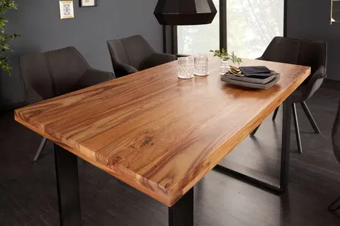 Jídelní stoly LuxD Designový jídelní stůl Thunder 120 cm sheesham