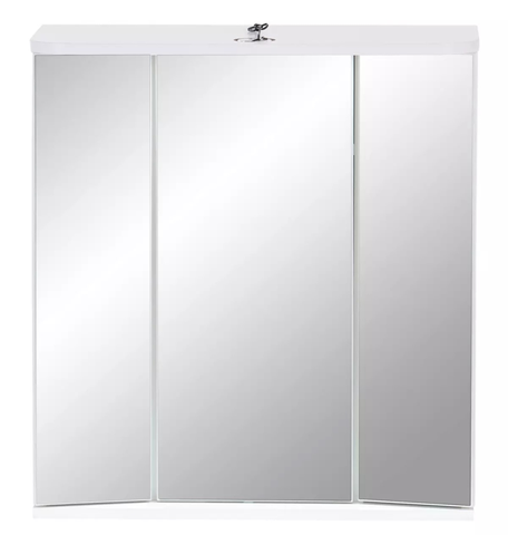 Koupelnový nábytek Koupelnová zrcadlová skříň VR 21 s LED osvětlením, bílá/beton