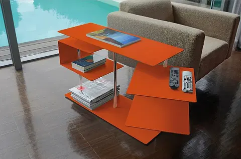Konferenční stolky Radius design cologne Stolek RADIUS DESIGN (X-CENTRIC TABLE 2 orange 570B) oranžový