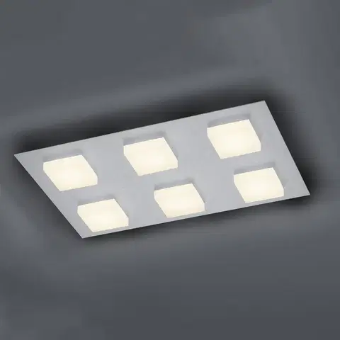 Stropní svítidla BANKAMP BANKAMP Luno LED stropní světlo 6 zdroje stříbrná