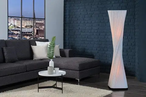 Designové a luxusní stojící lampy Estila Moderní designová stojací lampa Harmony 120cm bílá