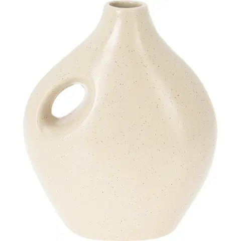 Vázy keramické Porcelánová váza Rhonda krémová, 16 x 20 x 8,5 cm