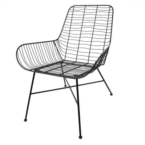 Jídelní stoly Černá kovová jídelní židle / křeslo Anny - 67*63*78 cm Clayre & Eef 5Y0956
