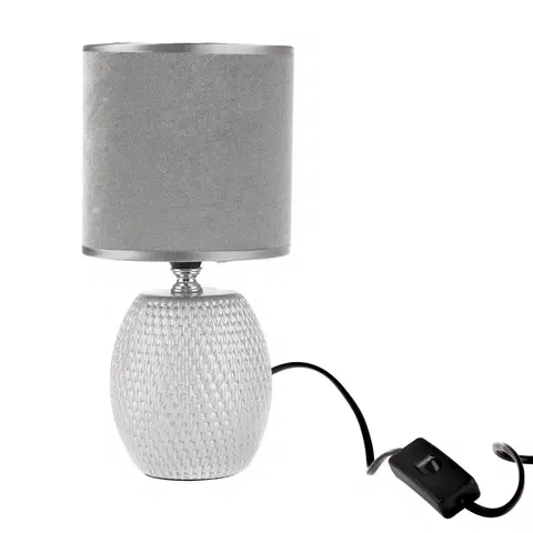 Lampičky Keramická stolní lampa Luna, stříbrná, 13 x 26,5 x 13 cm