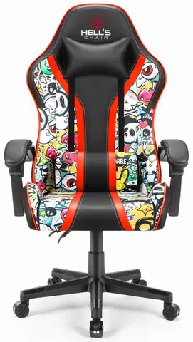 Herní křesla Herní židle HC-1005 Graffiti světlá barva